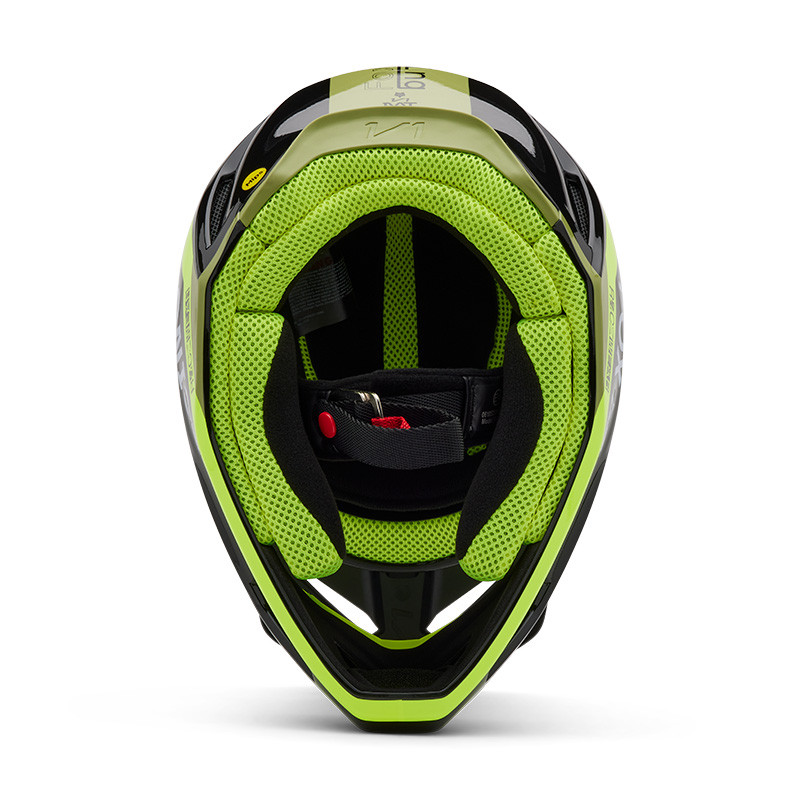 Casco Fox V1 Race Spec Fluo Red M | Casco Unisex Adulto Moto Fox Racing | Rosso Fluorescente Omologato